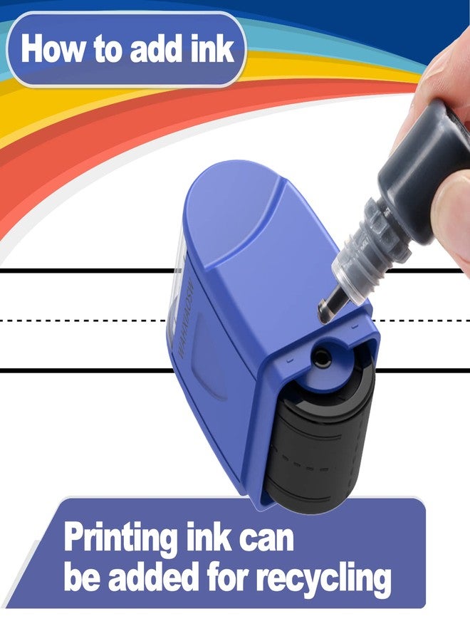 WAHXIAOSW Handwriting Lines Stamp Roller Self-Inking Line Rolling Stamps Handwriting Practice Tool for Teachers Kids Kindergarten (Blue) - Image 3